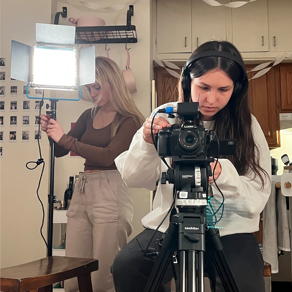 355 GH5 Camera, tripod, and lighting equipment